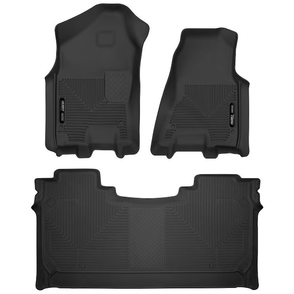 Husky Liners 19-C RAM 1500 CREW X-ACT CONTOUR SERIES BLACK FRONT & 2ND ROW FLOOR LI 54608 - main